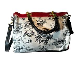 Killstar Red and Black Shoulder Bag with Chain Handles